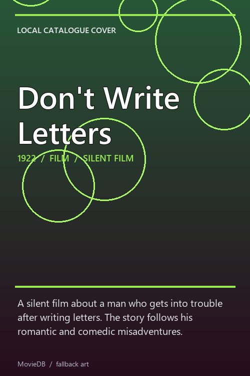 Don't Write Letters poster