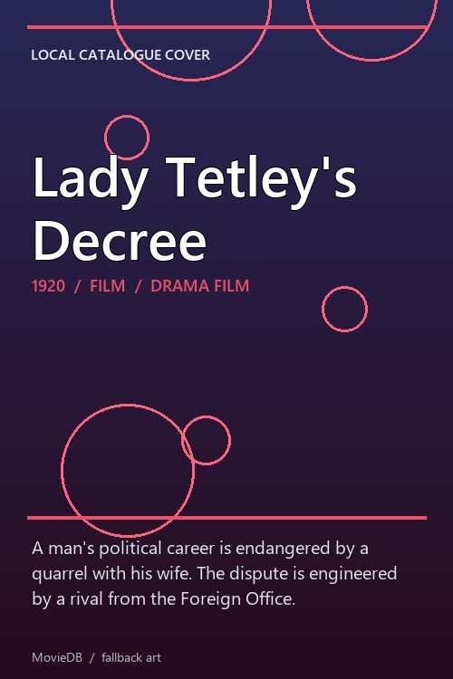 Lady Tetley's Decree poster