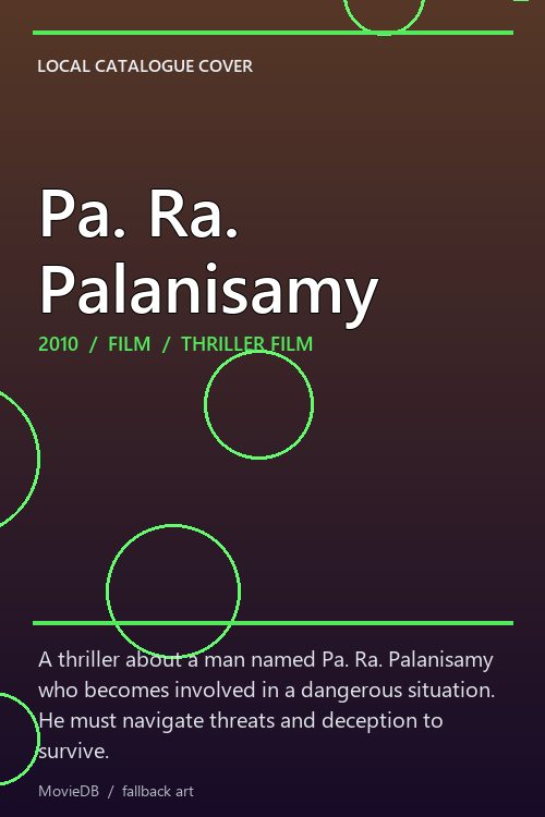 Pa. Ra. Palanisamy poster