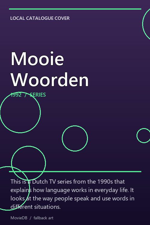 Mooie Woorden poster