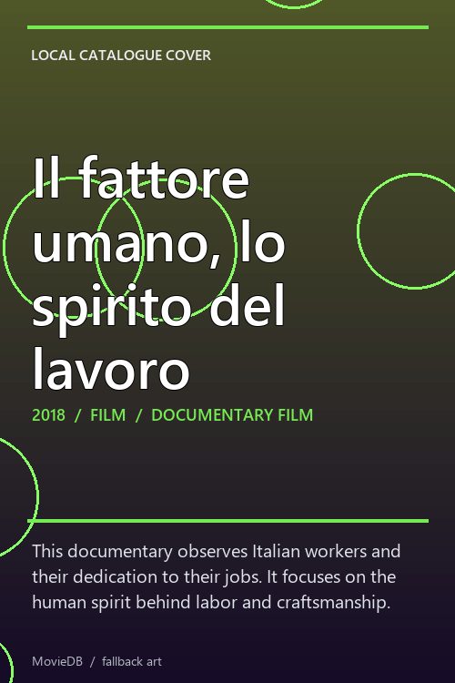 Il fattore umano, lo spirito del lavoro poster