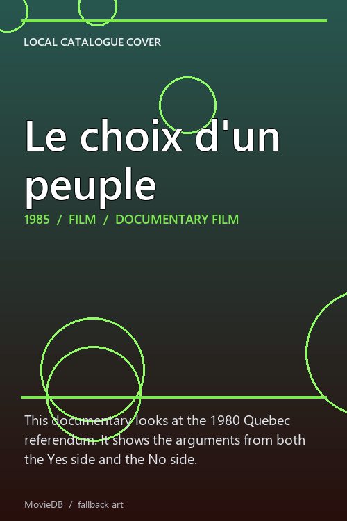 Le choix d'un peuple poster