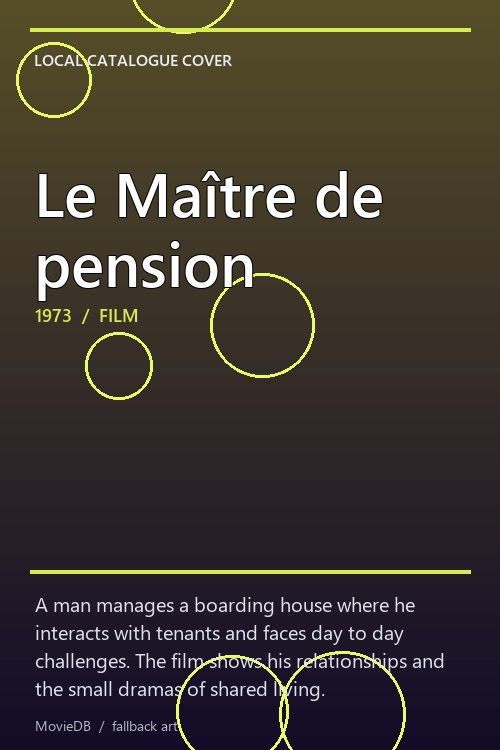 Le Maître de pension poster