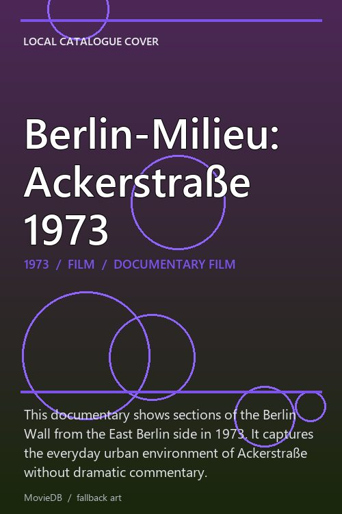 Berlin-Milieu: Ackerstraße 1973 poster
