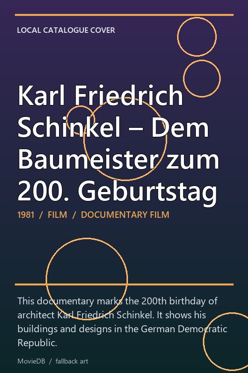 Karl Friedrich Schinkel – Dem Baumeister zum 200. Geburtstag poster