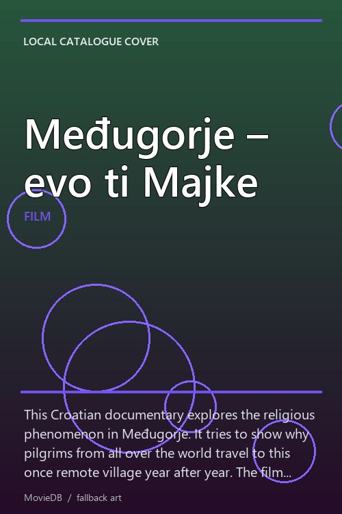 Međugorje – evo ti Majke poster
