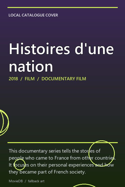Histoires d'une nation poster