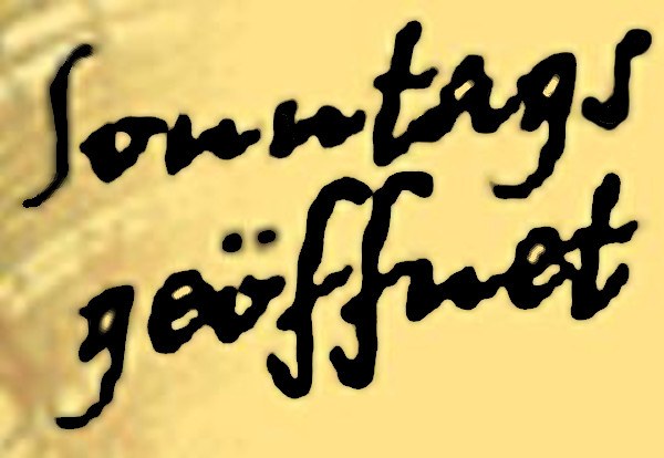 Sonntags geöffnet poster