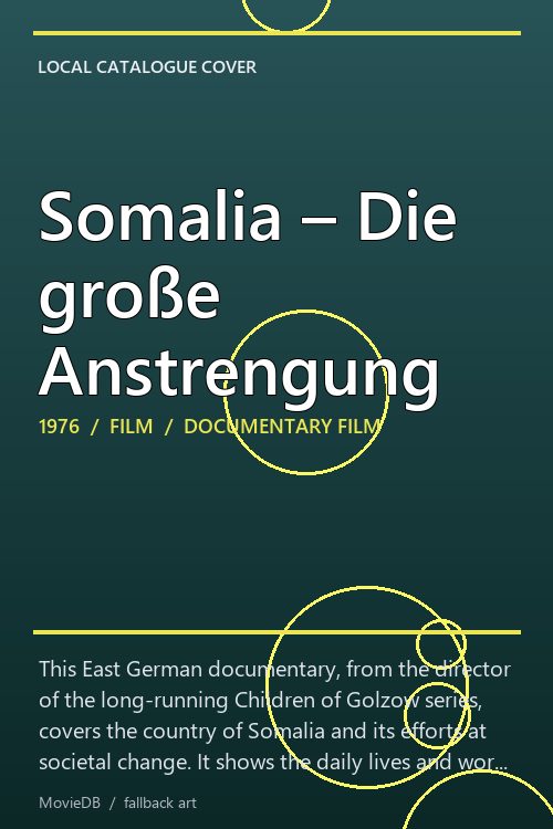 Somalia – Die große Anstrengung poster