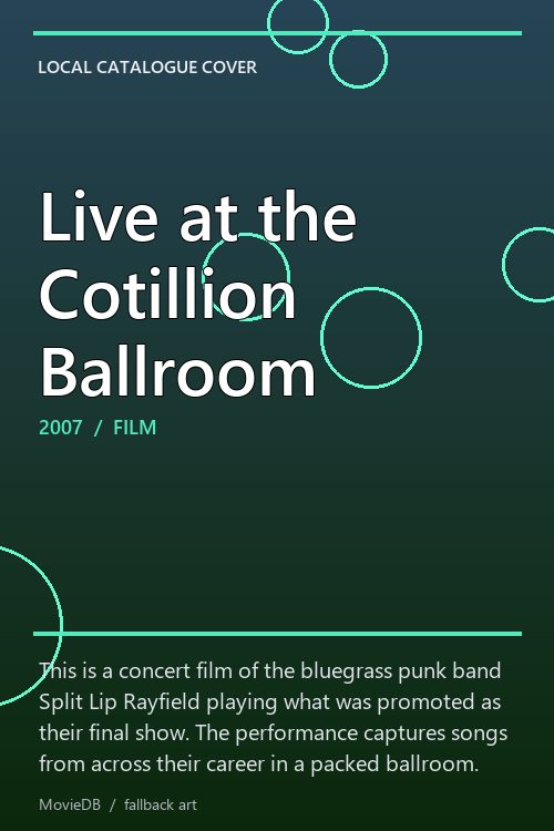 Live at the Cotillion Ballroom poster