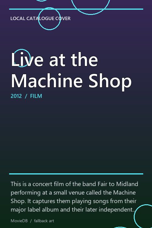 Live at the Machine Shop poster