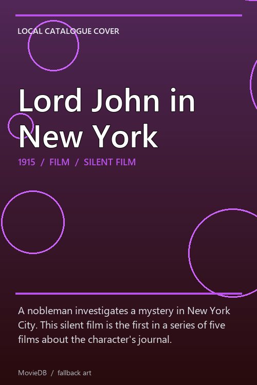 Lord John in New York poster
