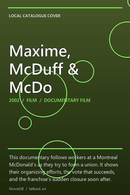 Maxime, McDuff & McDo poster