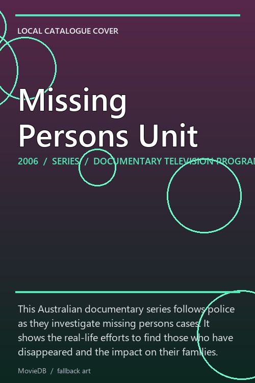 Missing Persons Unit poster