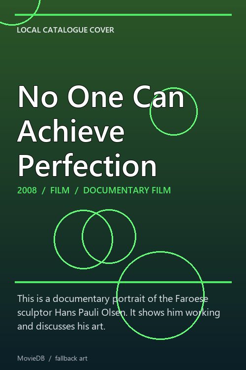 No One Can Achieve Perfection poster