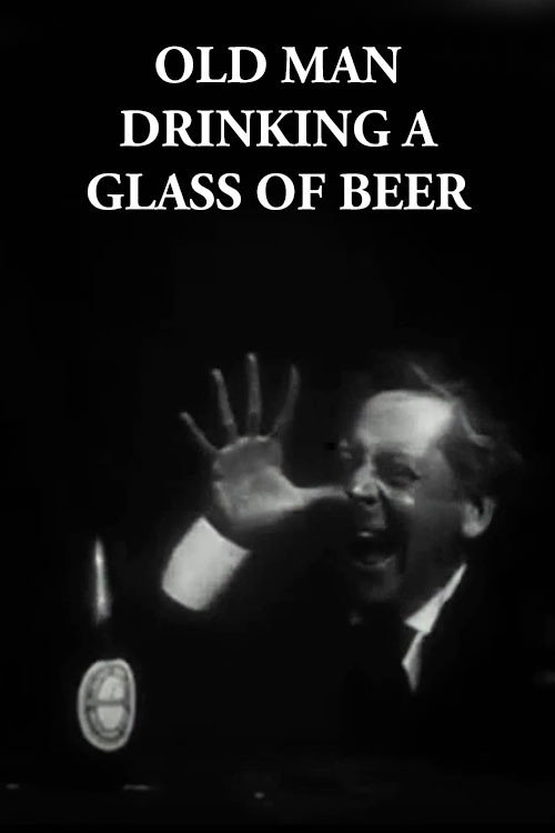 Old Man Drinking a Glass of Beer poster