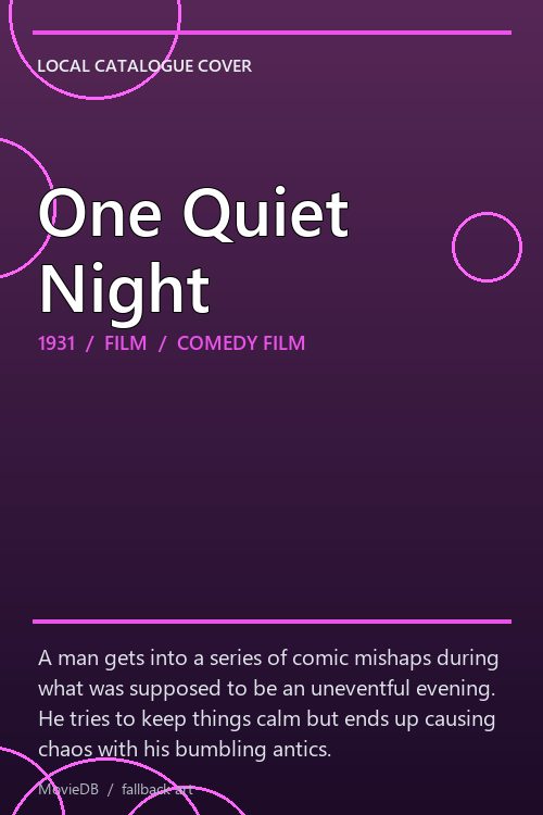 One Quiet Night poster