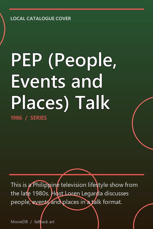 PEP (People, Events and Places) Talk poster