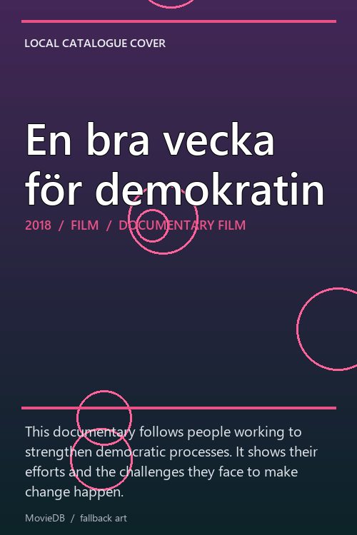 En bra vecka för demokratin poster