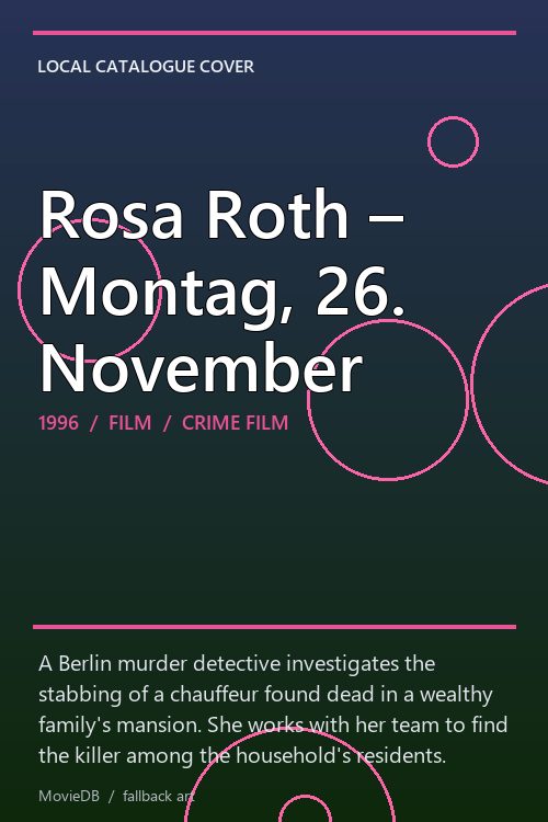 Rosa Roth – Montag, 26. November poster