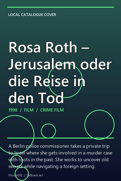 Rosa Roth – Jerusalem oder die Reise in den Tod poster