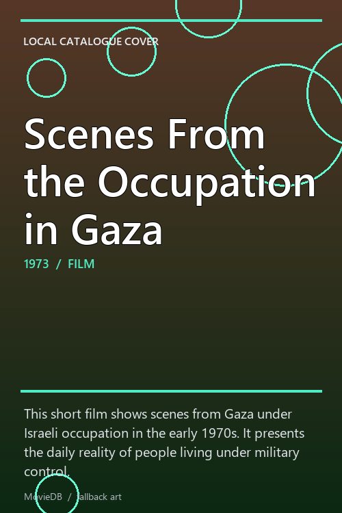Scenes From the Occupation in Gaza poster