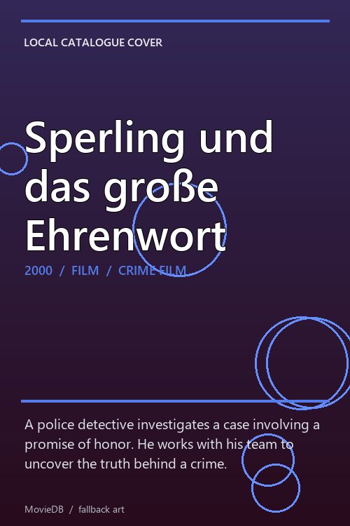 Sperling und das große Ehrenwort poster