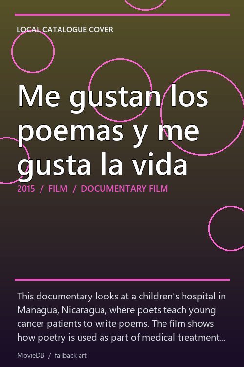 Me gustan los poemas y me gusta la vida poster