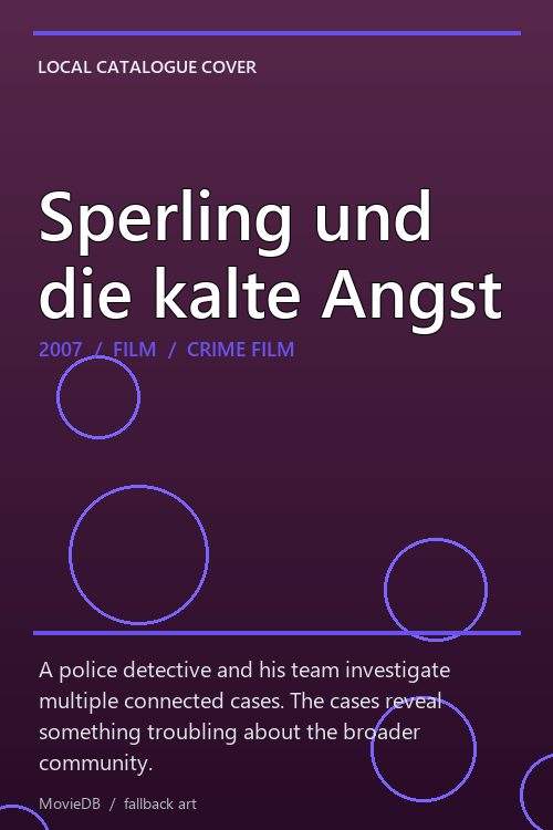 Sperling und die kalte Angst poster