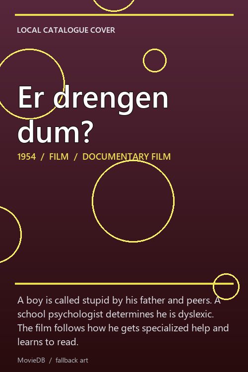Er drengen dum? poster