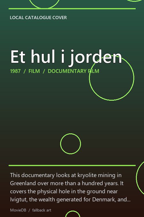 Et hul i jorden poster