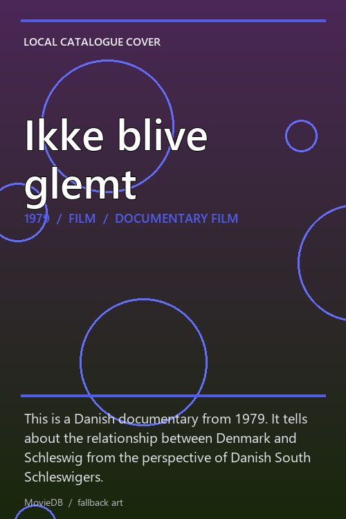 Ikke blive glemt poster