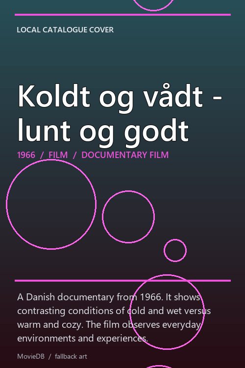 Koldt og vådt - lunt og godt poster