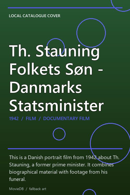 Th. Stauning Folkets Søn - Danmarks Statsminister poster