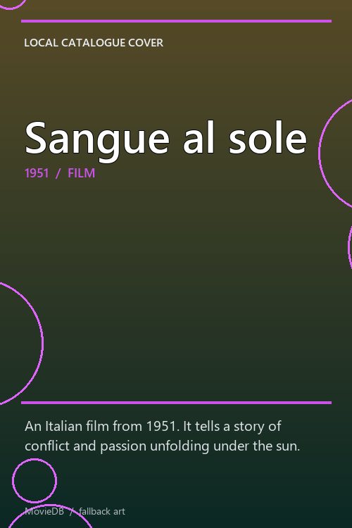 Sangue al sole poster