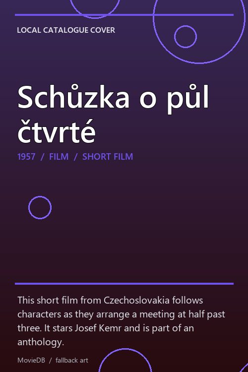 Schůzka o půl čtvrté poster
