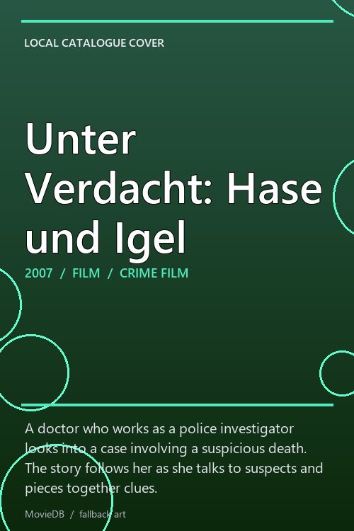 Unter Verdacht: Hase und Igel poster
