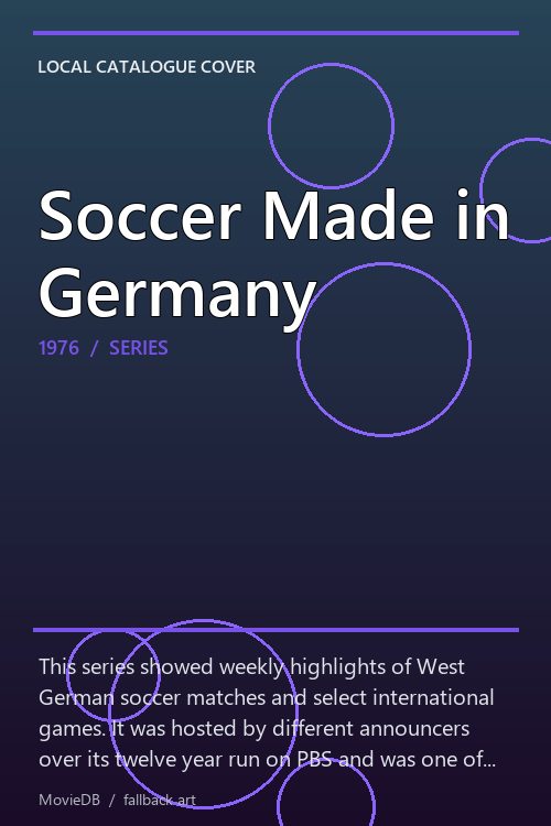 Soccer Made in Germany poster