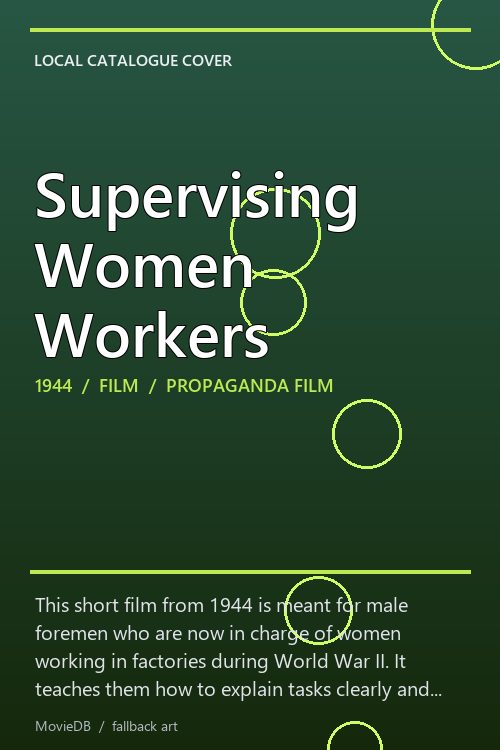 Supervising Women Workers poster
