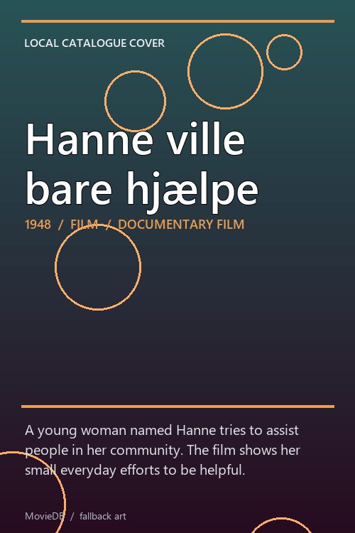Hanne ville bare hjælpe poster