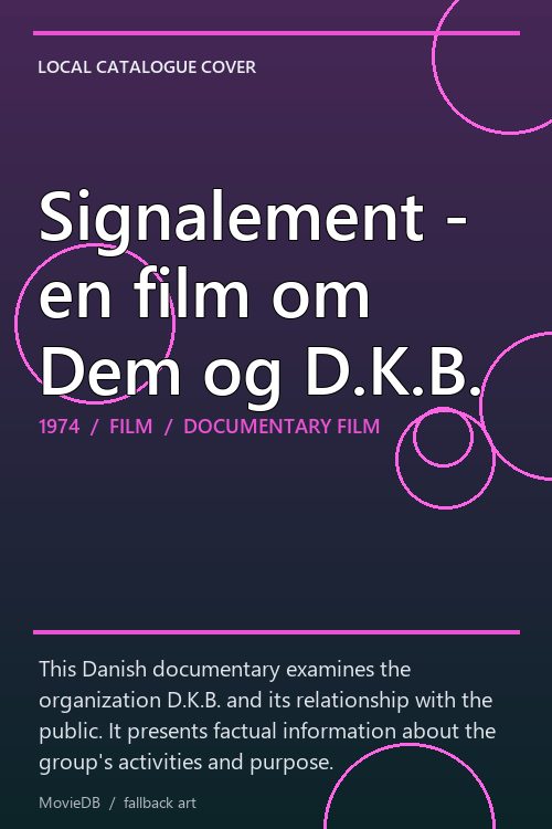 Signalement - en film om Dem og D.K.B. poster
