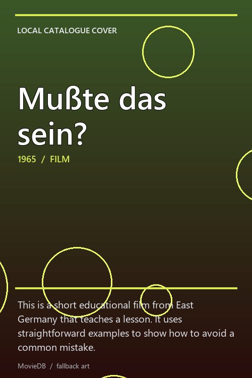 Mußte das sein? poster