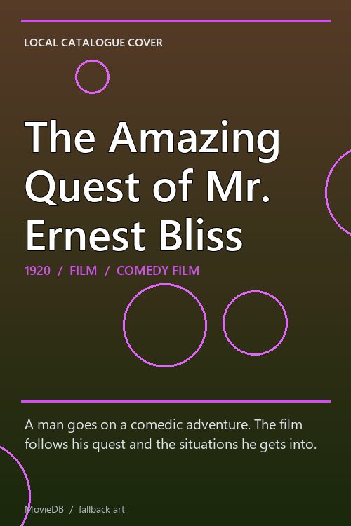 The Amazing Quest of Mr. Ernest Bliss poster