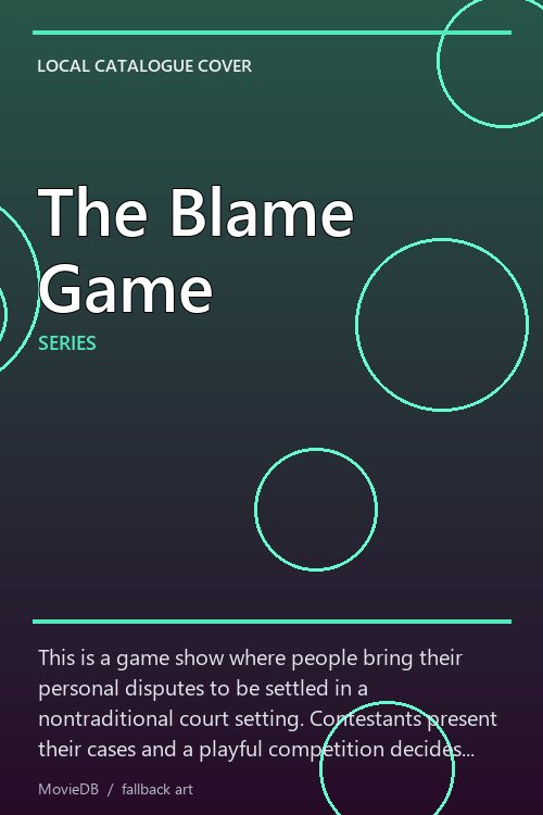 The Blame Game poster