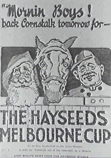 The Hayseeds' Melbourne Cup poster