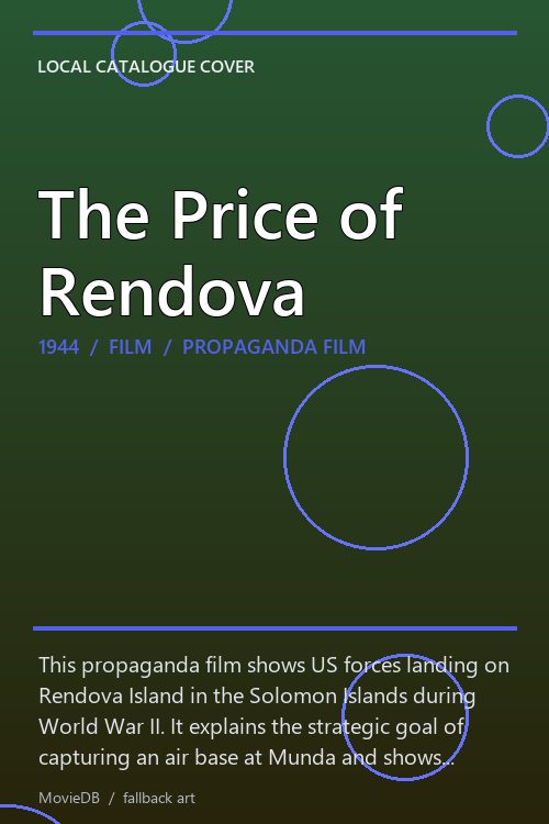 The Price of Rendova poster