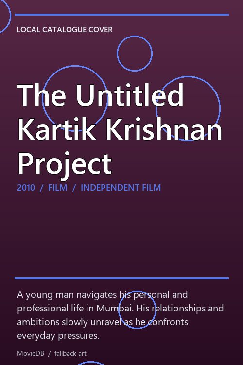 The Untitled Kartik Krishnan Project poster