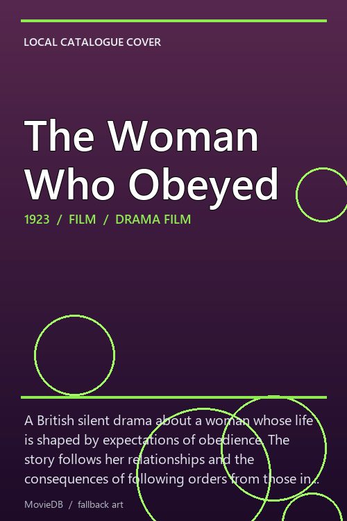 The Woman Who Obeyed poster