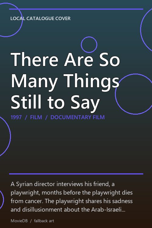 There Are So Many Things Still to Say poster