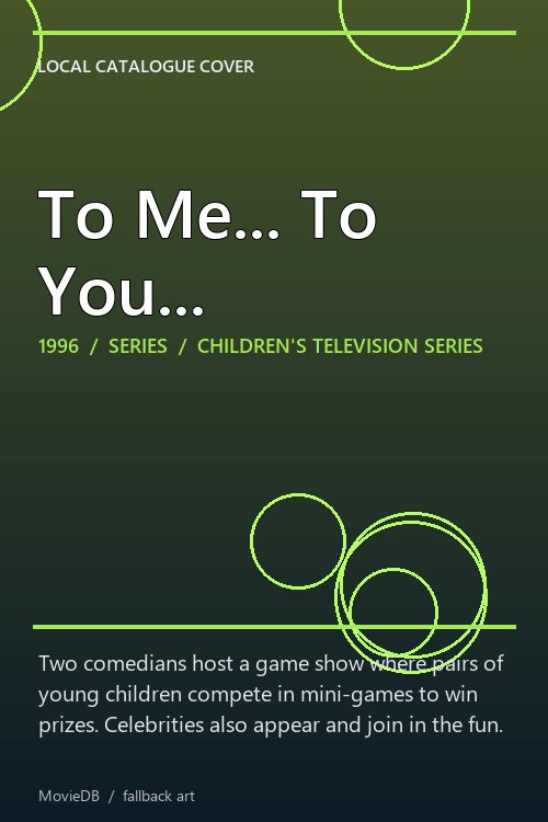 To Me... To You... poster